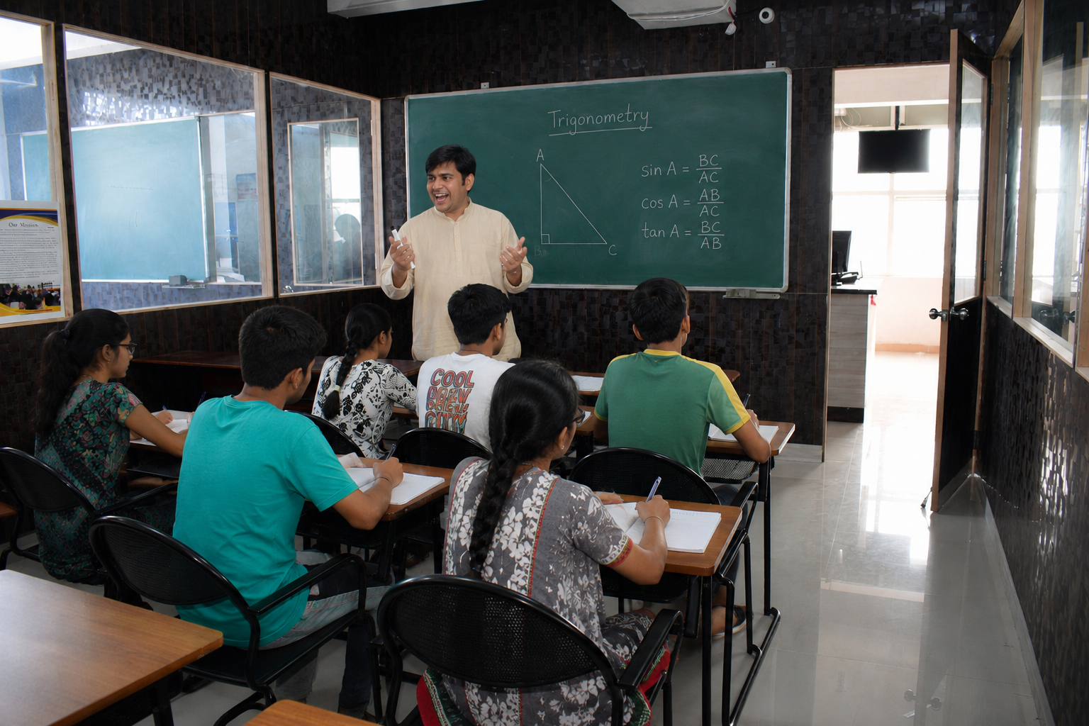 Academic counselling session with a student and parent