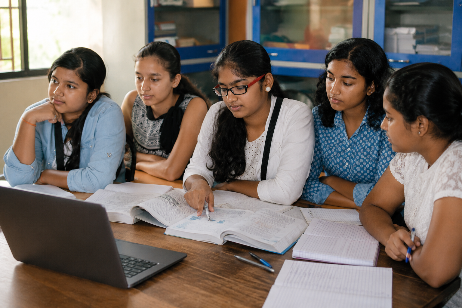 Teacher analysing student test performance